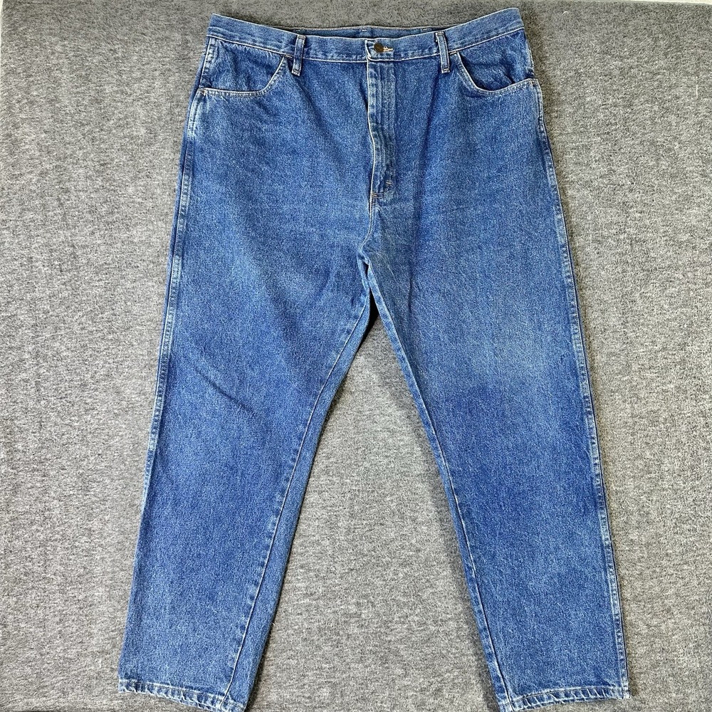Rustler Jeans Men's‎ Size 42x32 Blue Denim Straight Leg Western Cowboy Workwear